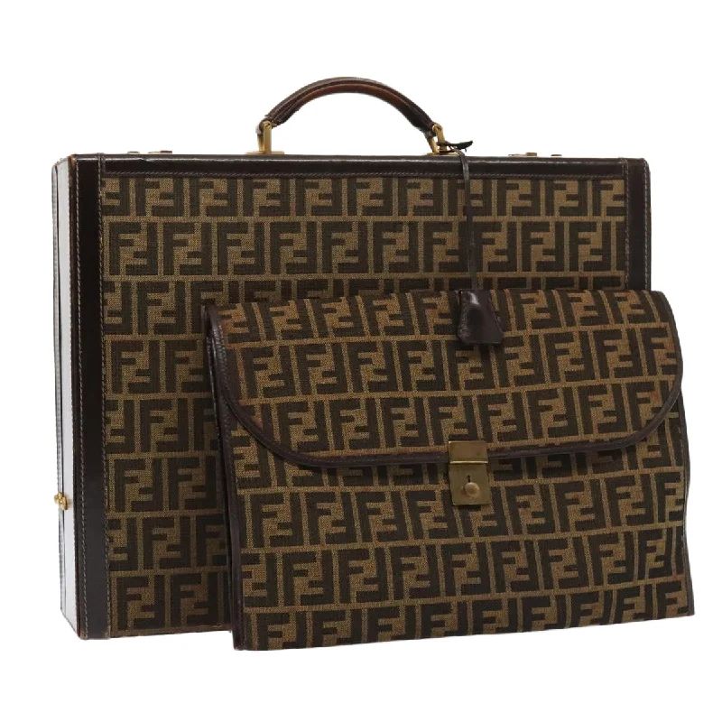 Fendi bags with a patent - leather finish for a shiny and sophisticated appearanceFENDI Zucca Canvas Trunk Brown  91631