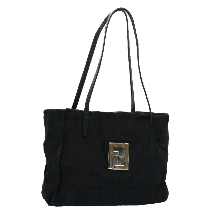 Fendi By The Way bags with a printed map pattern for a travel - inspired lookFENDI Zucca Canvas Tote Bag Black  55033