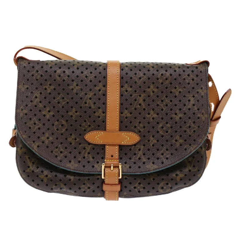 Louis Vuitton bags with a detachable mirror inside for on - the - go touch - upsLOUIS VUITTON Monogram Perfo Saumur 30 Shoulder Bag M93998 LV Auth 49620A