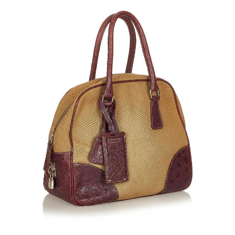 Prada Cleo bags with a detachable coin purse for added functionalityPrada Ostrich Trimmed Dome Handbag yF5K8r