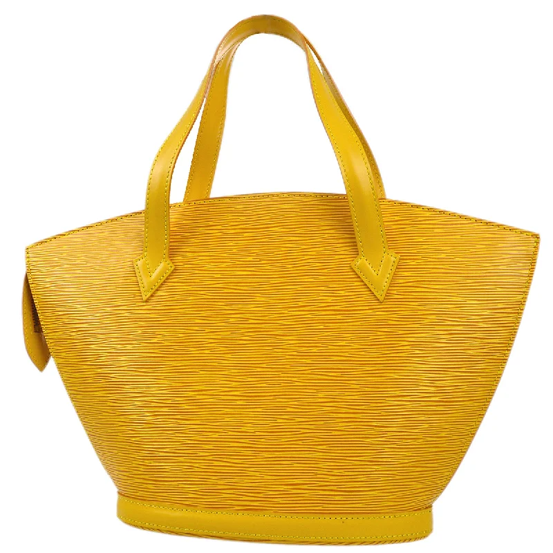 Louis Vuitton bags with a snap - button closure and a decorative charm for styleLouis Vuitton 1996 Yellow Epi Saint Jacques Tote Handbag M52279