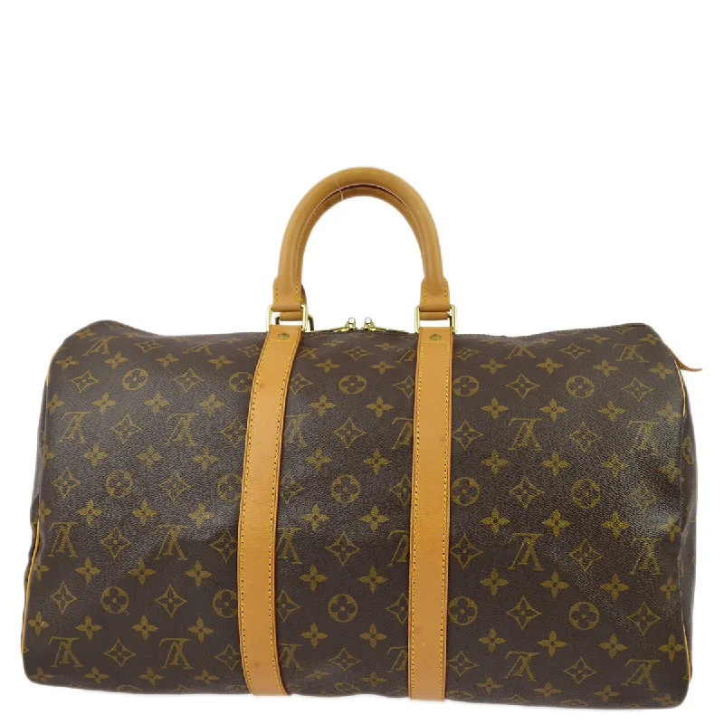 Louis Vuitton bags with a detachable mirror inside for on - the - go touch - upsLouis Vuitton 1997 Monogram Keepall 45 Travel Duffle Handbag M41428