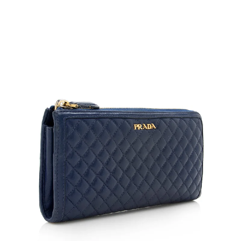 Prada Re - Edizione 2005 bags with a retro - inspired designPrada Quilted Leather Zip Around Wallet 17560