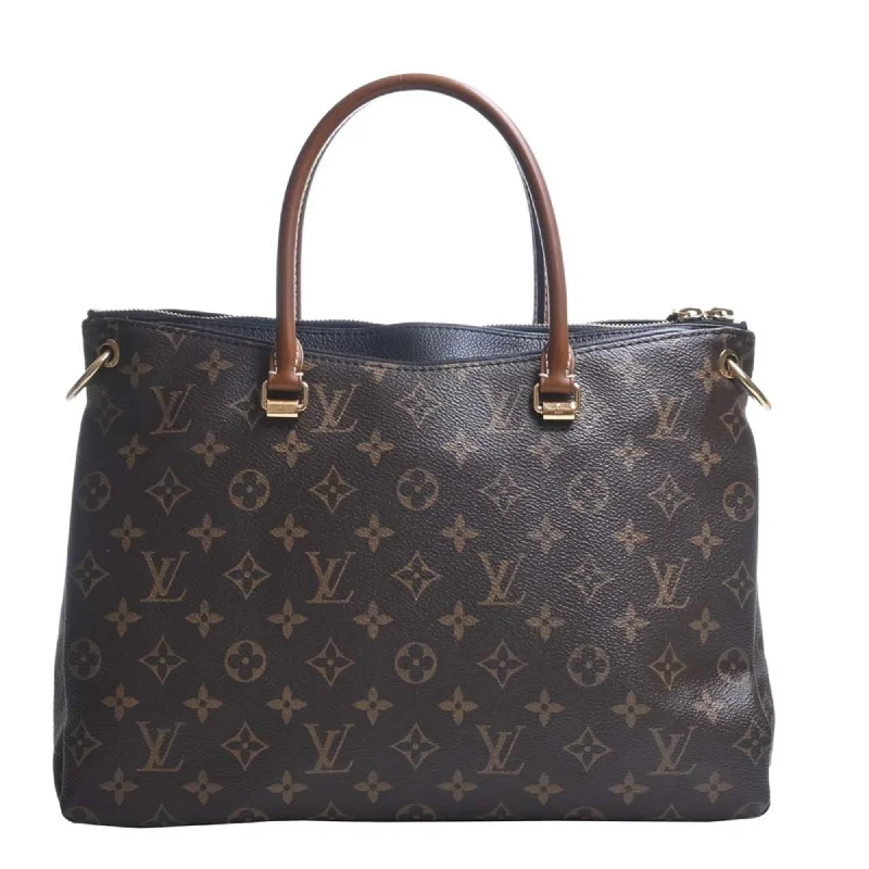 Louis Vuitton crossbody bags with a woven leather strap for textureLOUIS VUITTON Monogram Pallas HandBag M41064 Brown/Black Ladies