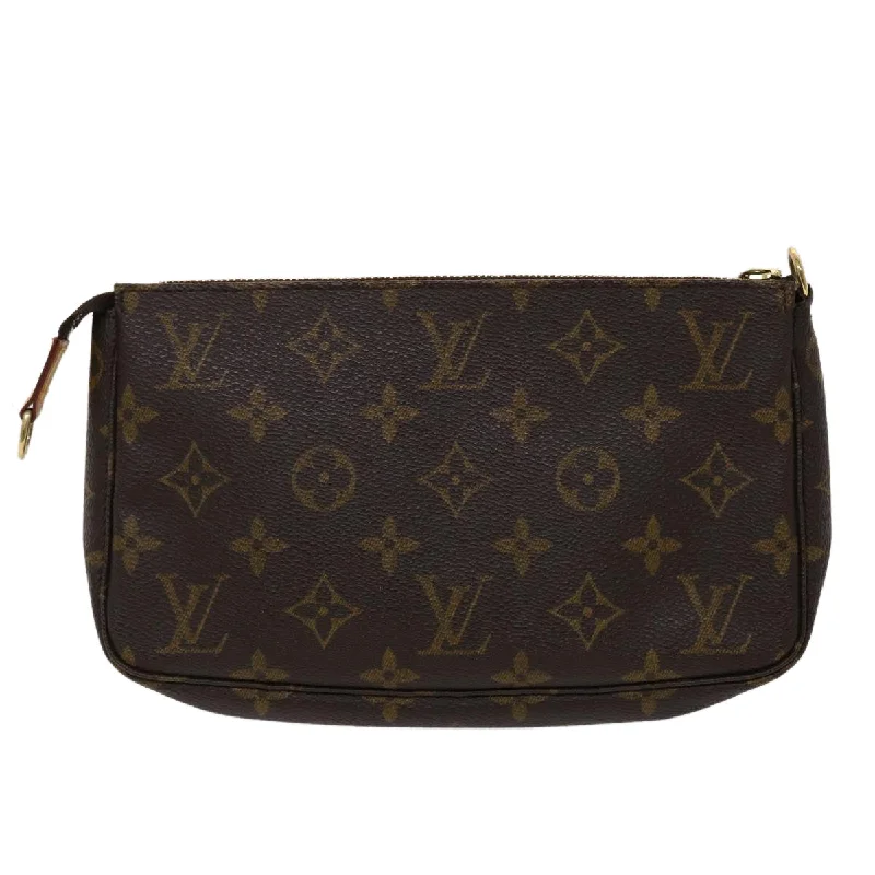 Louis Vuitton crossbody bags in a bold red color for a statementLOUIS VUITTON Monogram Pochette Accessoires Pouch M51980 LV Auth 46989