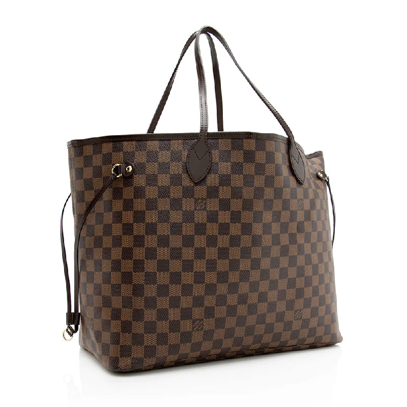 Louis Vuitton bags with a detachable mirror inside for on - the - go touch - upsLouis Vuitton Damier Ebene Neverfull GM Tote (20007)