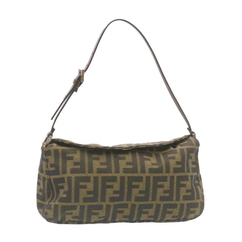 Fendi crossbody bags in a vibrant, neon color for a bold fashion statementFENDI Zucca Canvas Tote Bag Black Brown  am1921g