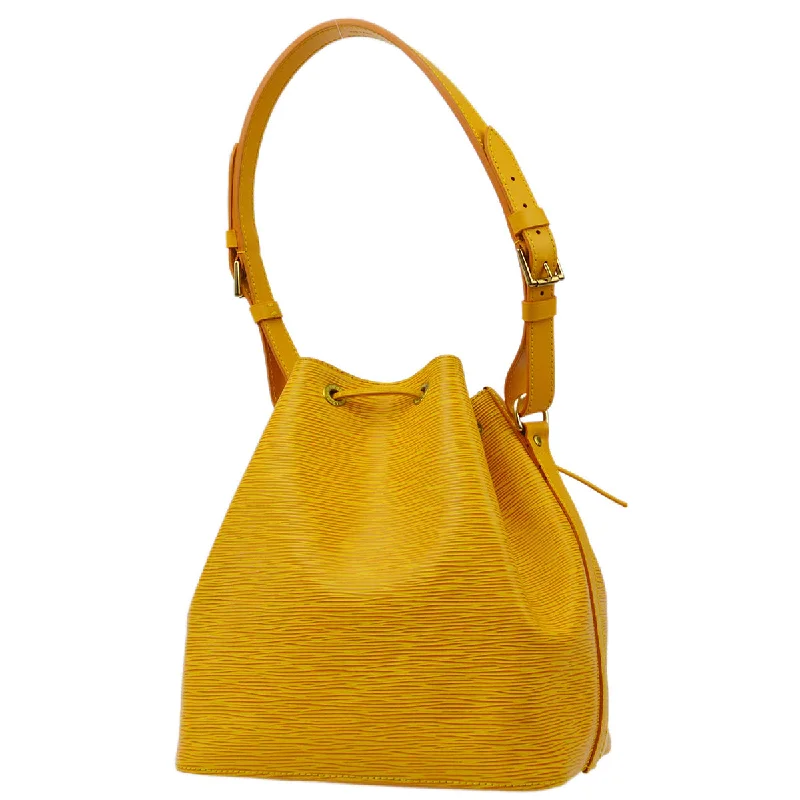 Ladies Louis Vuitton handbags with a detachable coin purse insideLouis Vuitton 1997 Yellow Epi Petite Noe Bucket Shoulder Bag M44109