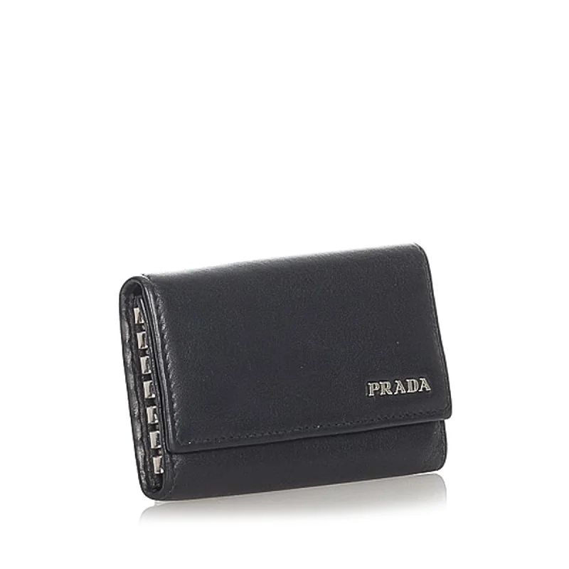 Prada handbags with a perforated leather detail for a unique and breathable designPrada Leather Key Case 23900