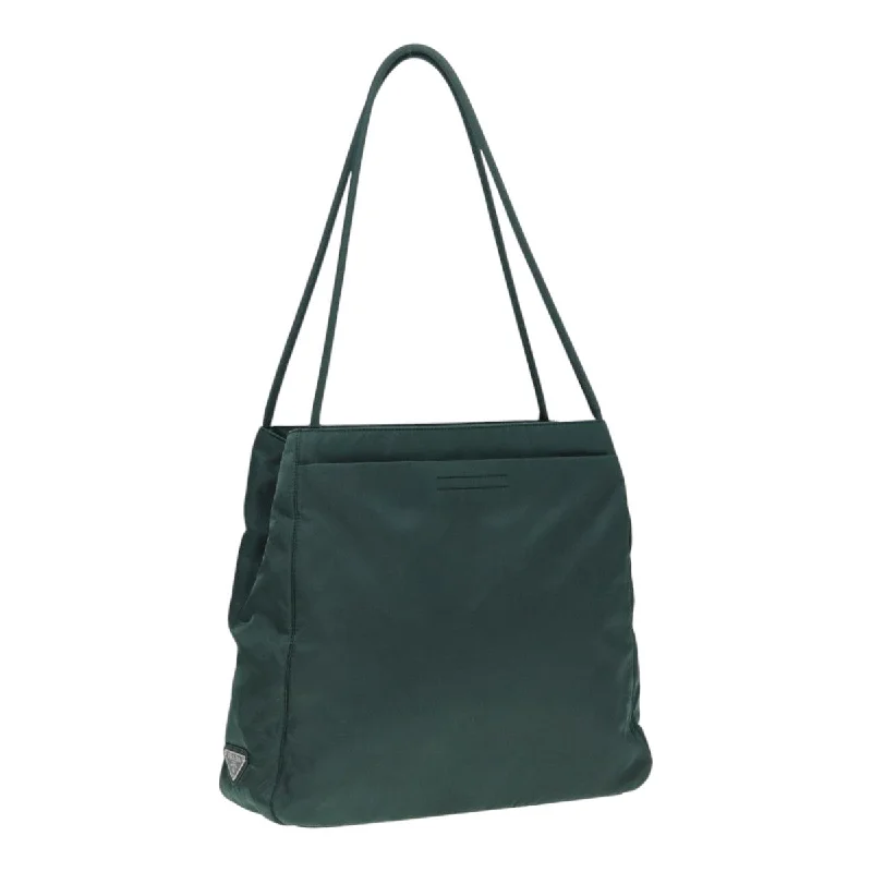 Prada Cleo bags with a contrast - colored interior for visual interestPRADA Hand Bag Nylon Green Silver Auth bs17499