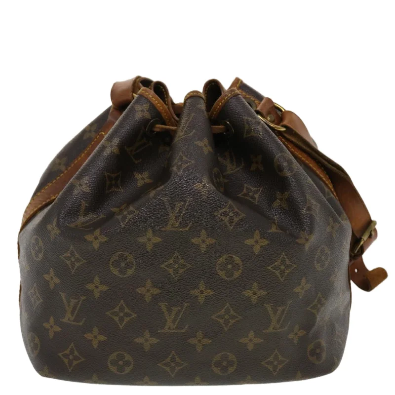 Ladies Louis Vuitton shoulder bags with a magnetic - closure flap for easeLouis Vuitton Monogram Petit Noe Shoulder Bag M42226 LV Auth th3703