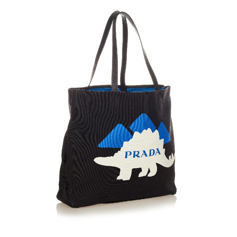 Prada Cleo bags with a snakeskin - effect panel for a bold and trendy lookPrada Printed Canvas Tote Bag 34571