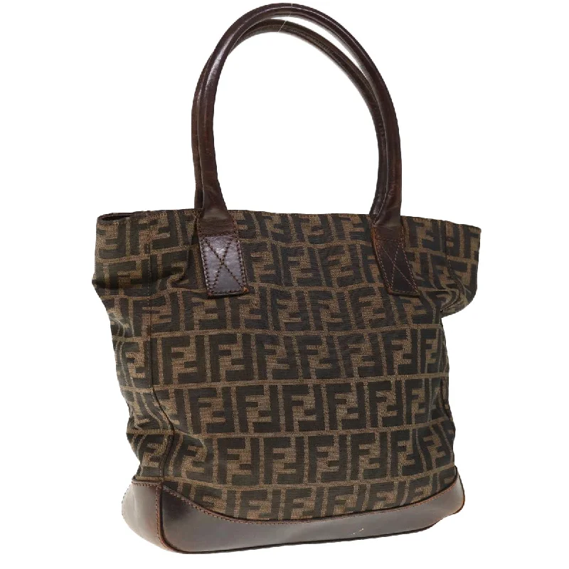 Fendi handbags with a perforated leather detail for a breathable and unique designFENDI Zucca Canvas Tote Bag Brown  66069