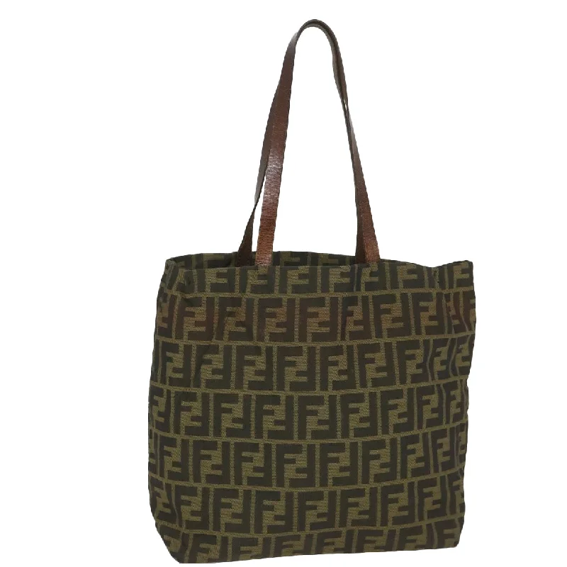 Fendi Sunshine Shopper bags with a removable interior organizer for customized storageFENDI Zucca Canvas Tote Bag Brown  57262