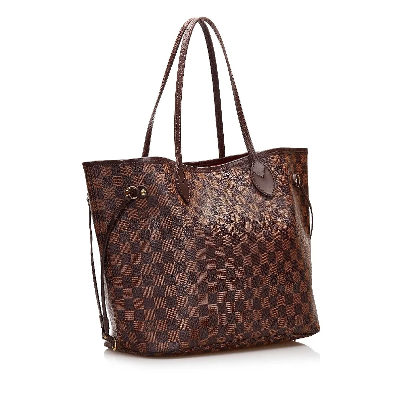 Louis Vuitton handbags with a patent - leather finish for a shiny lookLouis Vuitton Damier Ebene Neverfull MM (35516)