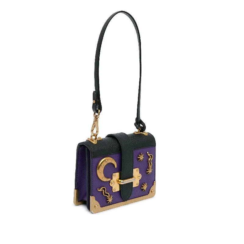 Prada Galleria bags with a structured silhouette for a professional lookPrada Mini Saffiano Astrology Cahier Bag 0zJyge