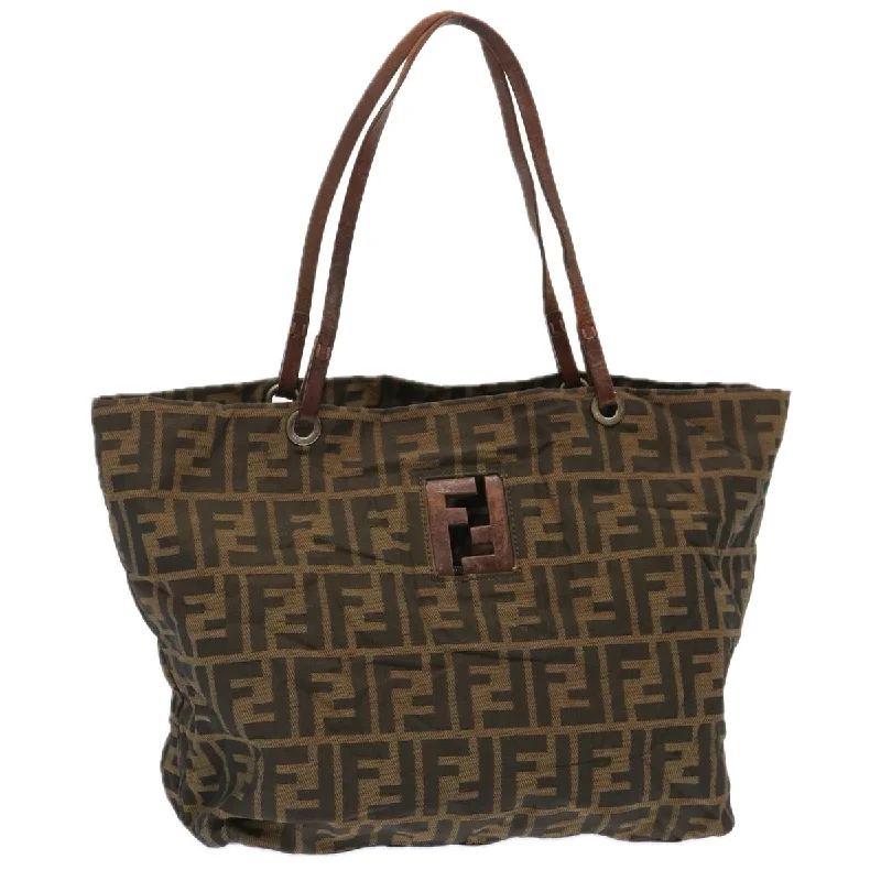 Fendi backpacks with a water - resistant exterior made of high - tech materialsFENDI Zucca Canvas Tote Bag Brown  bs13766