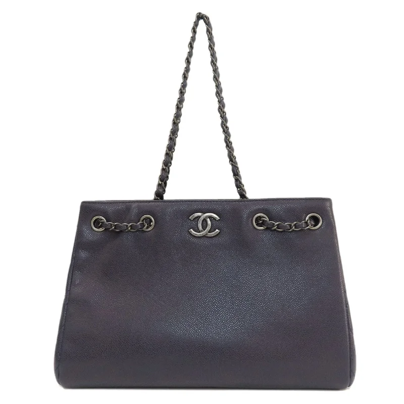 Chanel Medium Tote Bag for Office LadiesChanel Chain Bag Coco Mark Tote Caviar Skin Women's