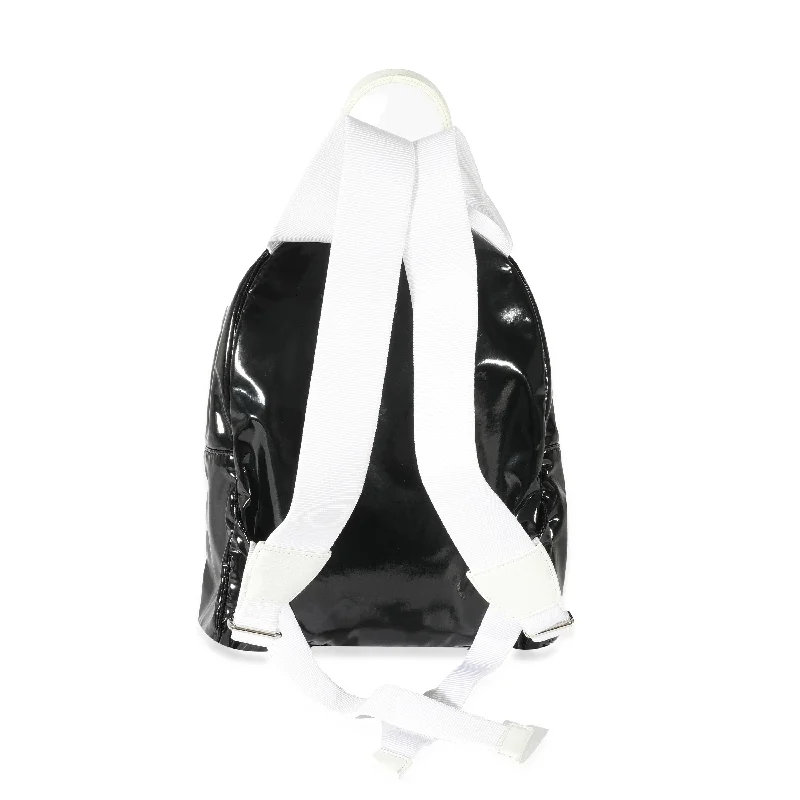 Chanel bags with the perfect balance of luxury and functionalityCHANEL Black White Vinyl Small La Pausa Backpack