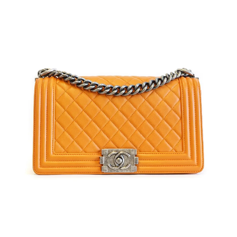 Chanel bags for women with minimalist styleOld Medium Orange Boy Bag