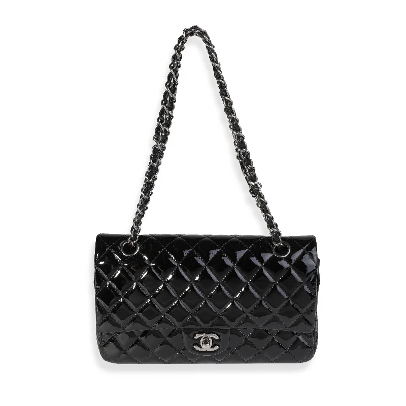 Chanel bags with classic and elegant designsCHANEL Black Quilted Patent Leather Medium Classic Double Flap Bag