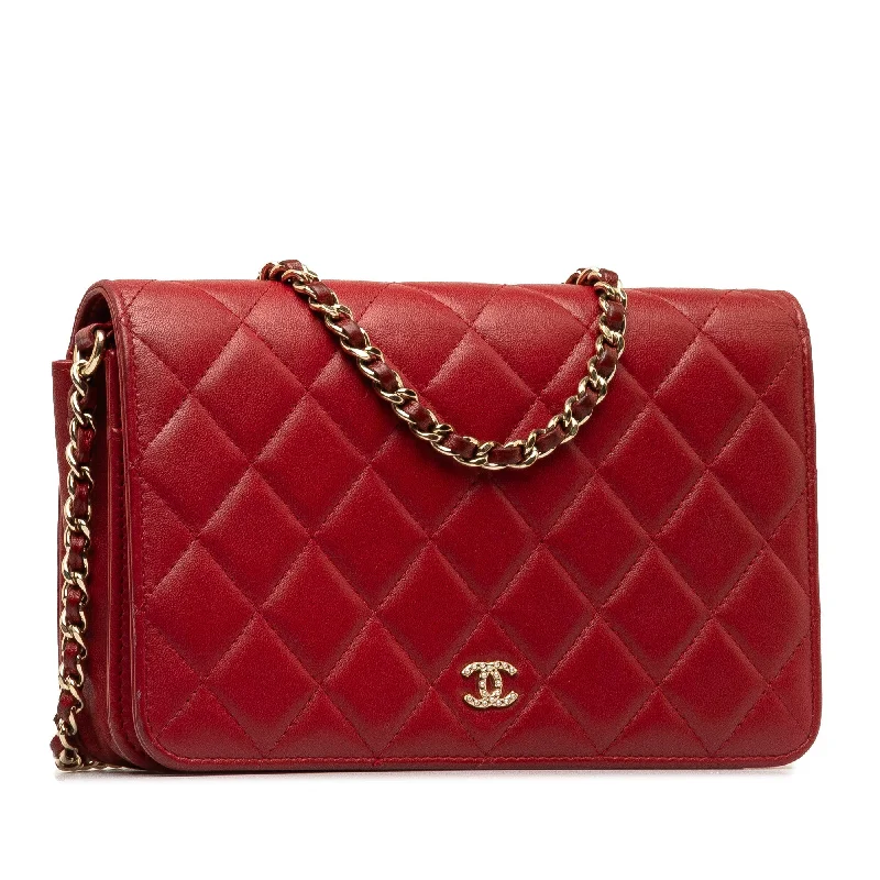 Chanel bags available in bold colors and patternsCHANEL CC Lambskin Pearl Wallet On Chain Crossbody Bag