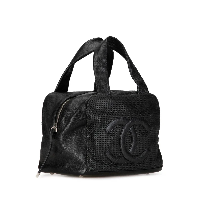 Chanel bags available in bold colors and patternsCHANEL CC Perforated Caviar Bowler Bag