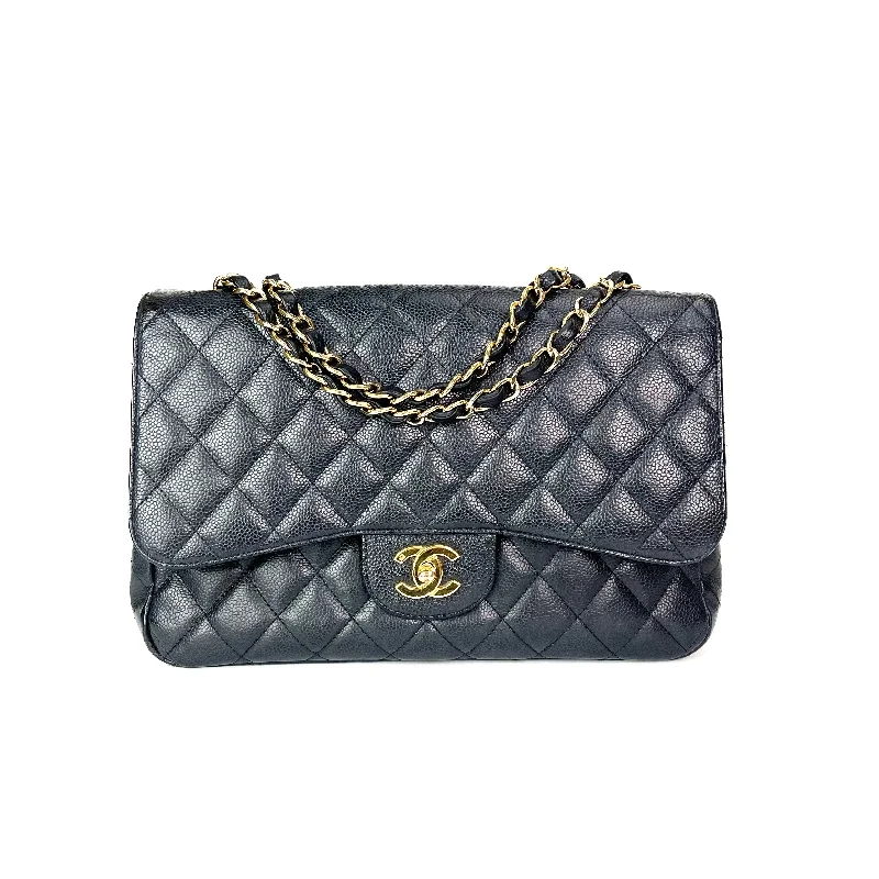 Chanel Small Crossbody Bag for TravelClassic Jumbo Single Flap Black 24K Coated GHW