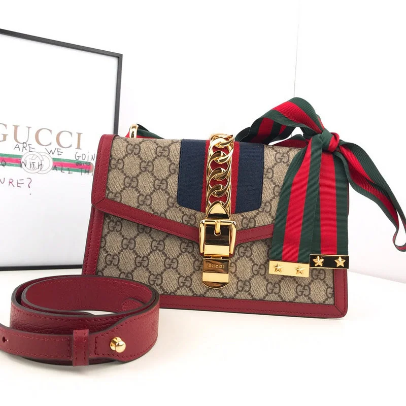 Women Gucci Sylvie bags with a detachable ribbon detailWF - Gucci Bags - 2469