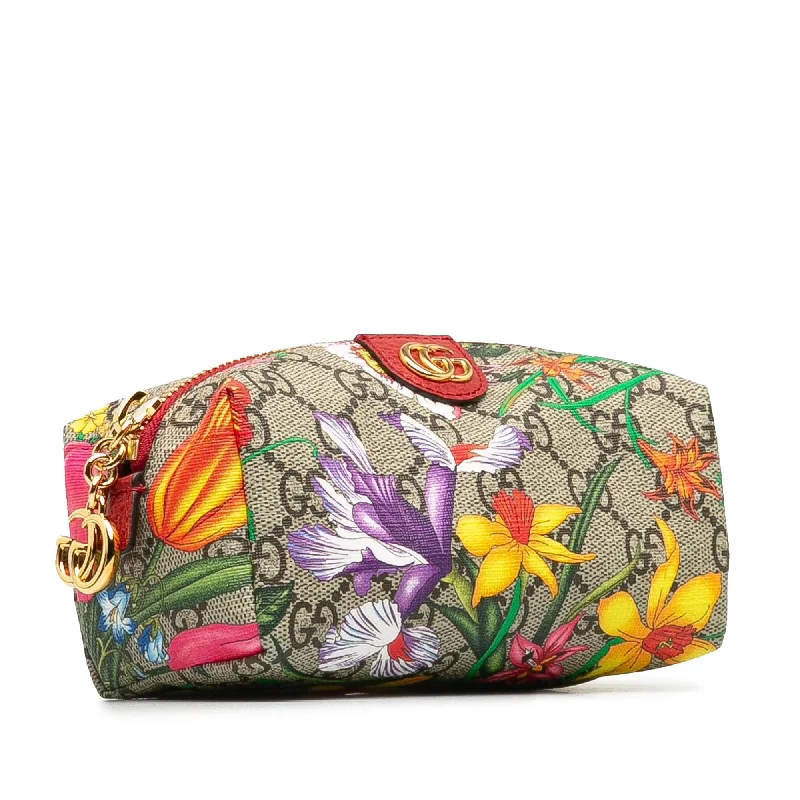 Women Gucci bags with a zip - around closure for securityGucci GG Supreme Flora Ophidia Cosmetic Case (Lyw2S3)