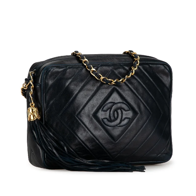 Chanel Designer Handbag with Unique DesignCHANEL CC Diamond Quilted Lambskin Tassel Crossbody Crossbody Bag