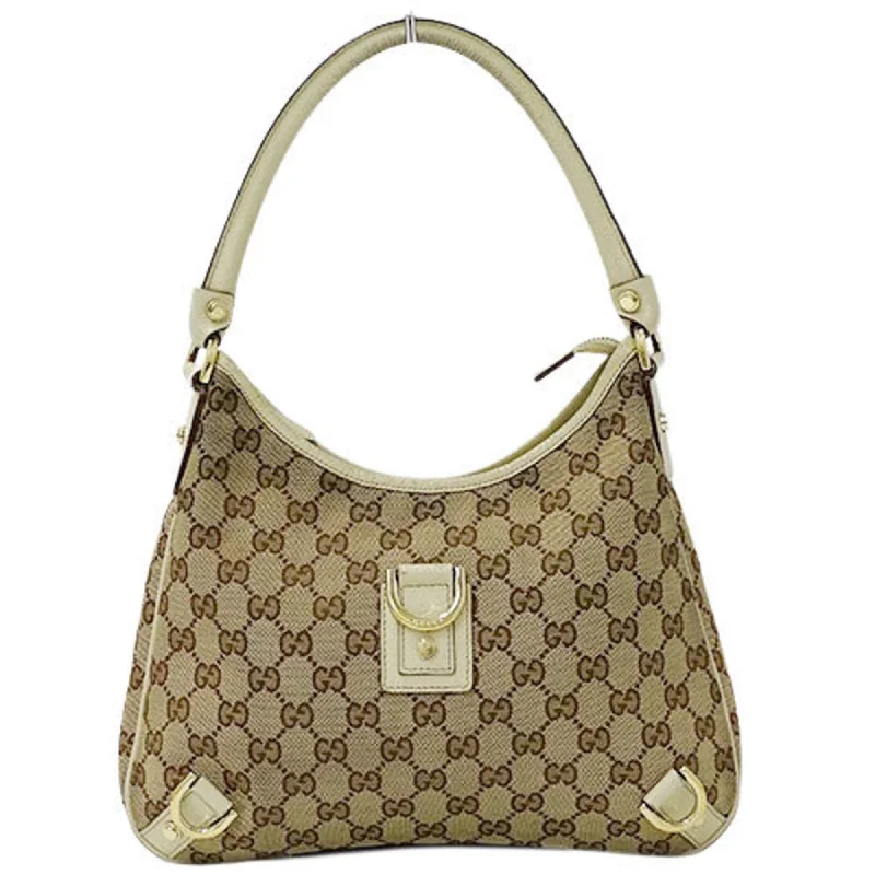 Gucci handbags for women with a back - zip pocketGucci Bag Ladies Shoulder Handbag Abbey GG Canvas Brown Beige Ivory White 130738