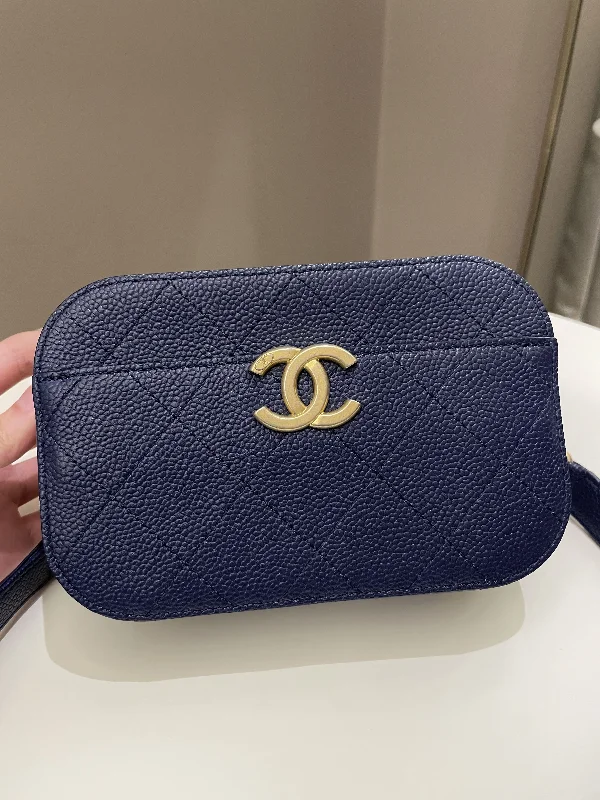 Chanel Medium Tote Bag for Office LadiesChanel Cc Quilted Belt Bag Blue Caviar