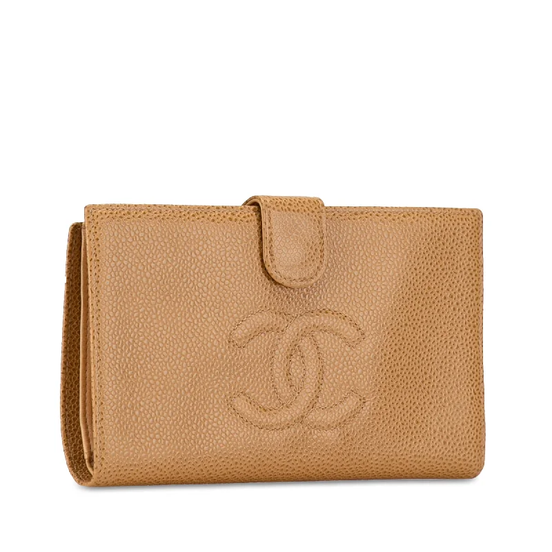 Chanel bags with modern touchesCHANEL CC Caviar Leather Long Wallet Long Wallets