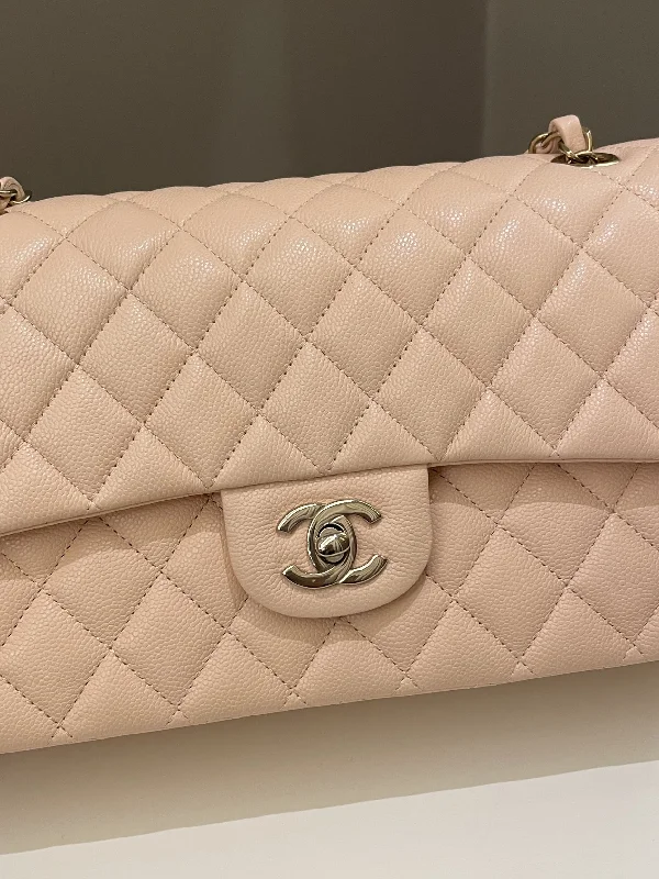 Chanel bags with the perfect balance of luxury and functionalityChanel Classic Quilted Medium Double Flap Beige Peach Caviar