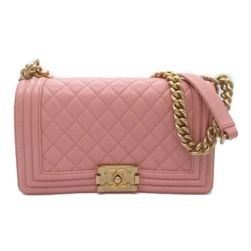 Chanel Small Crossbody Bag for TravelCHANEL Boy Chanel Chain Shoulder Bag Caviar Skin (Grained Calf) Women's Pink