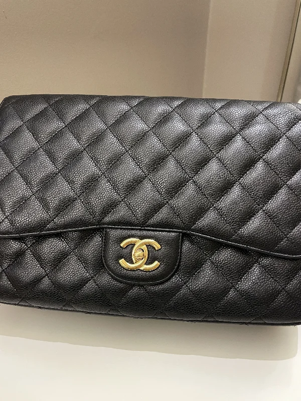 Chanel bags for the minimalist fashionChanel Classic Quilted Jumbo Single Flap Black Caviar