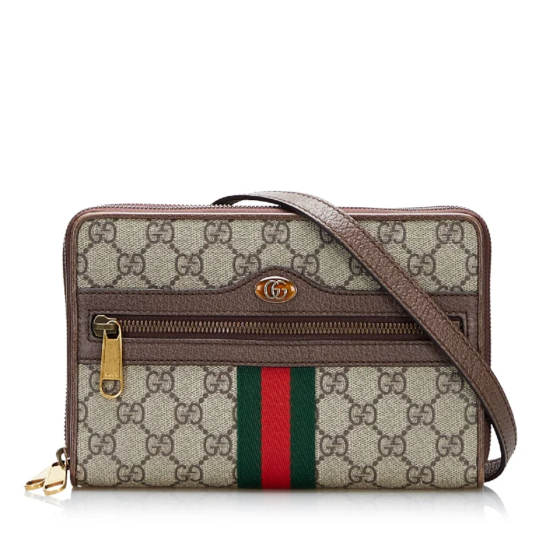 Women Gucci Sylvie bags with a leather - wrapped handleGucci GG Supreme Ophidia Crossbody Bag