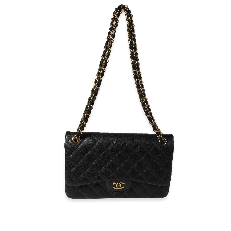 Chanel bags for women who love timeless fashionCHANEL Black Quilted Caviar Jumbo Classic Double Flap Bag