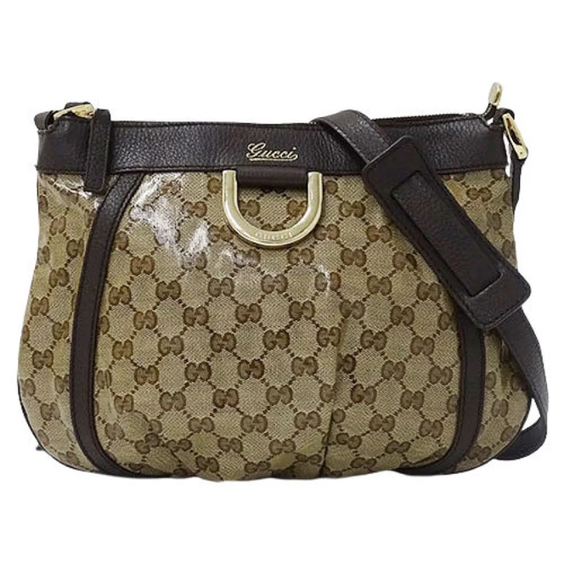 Women Gucci backpacks with a luxurious leather finishGucci Bag Ladies Shoulder GG Crystal Brown Beige 265691 Compact