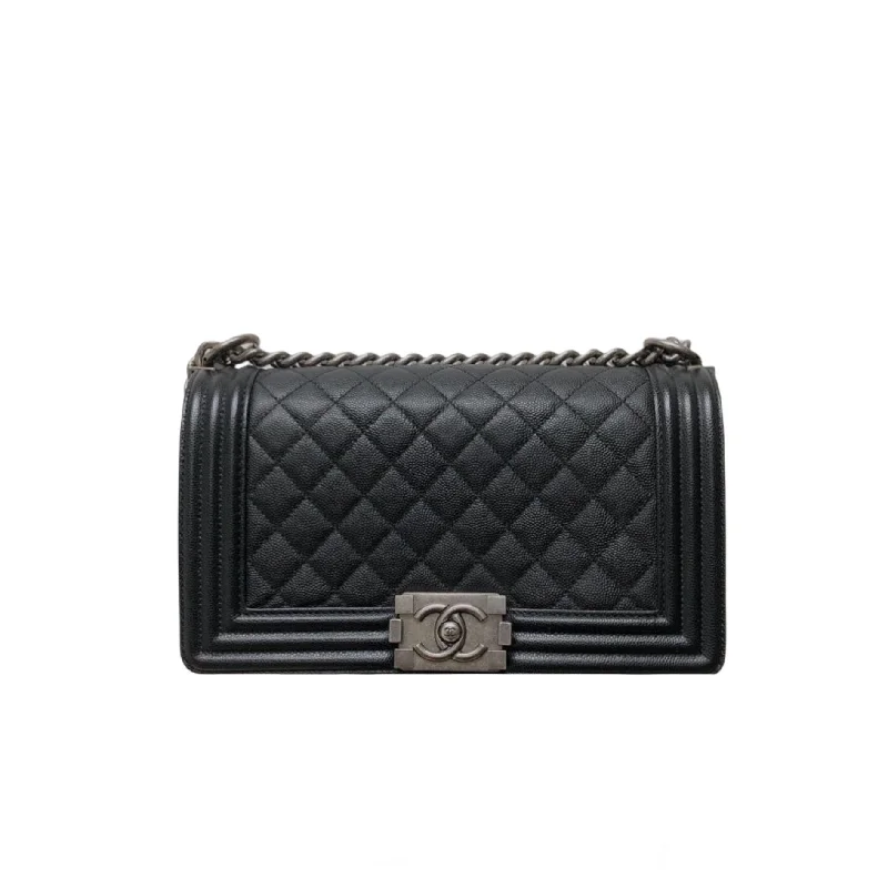 Chanel bags in luxury boutiques worldwideLe Boy Old Medium Caviar Black RHW