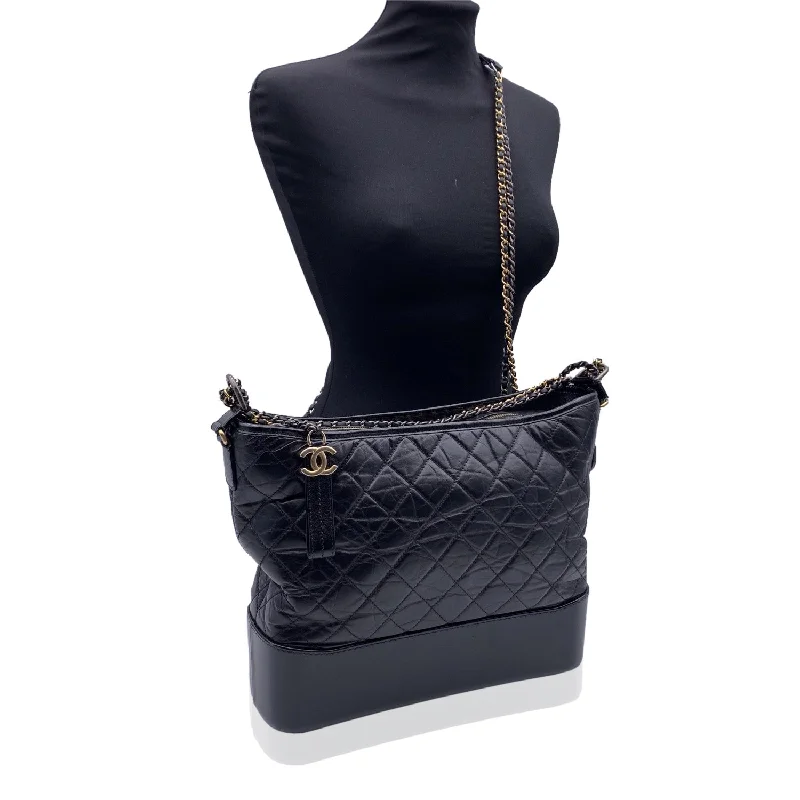 Chanel bags for the minimalist fashionCHANEL Black Quilted Leather Gabrielle Large Hobo Shoulder Bag