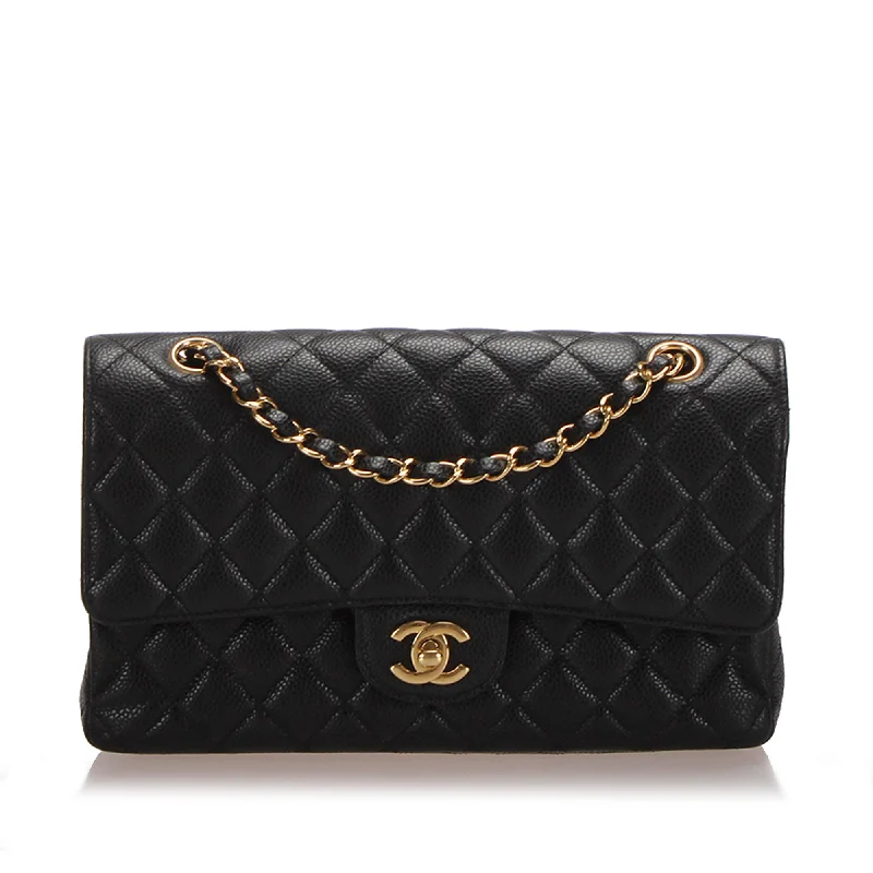 Chanel bags with modern touchesMedium Classic Caviar Leather Double Flap Bag Black GHW