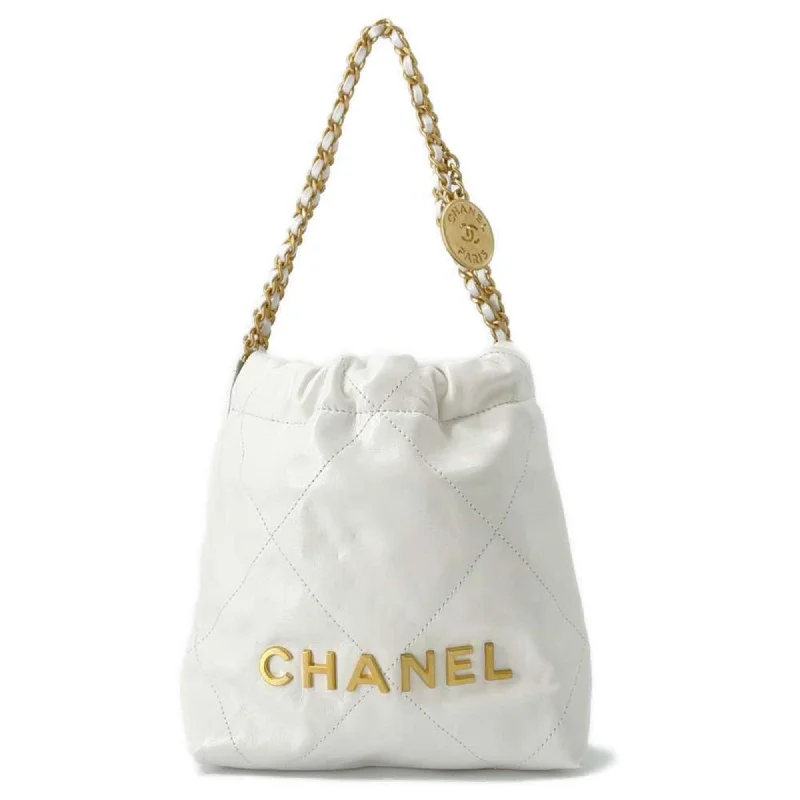 Chanel Quilted Leather Shoulder Bag for FashionistasChanel Chain Shoulder Bag 22 Calfskin AS3980 CHANEL White