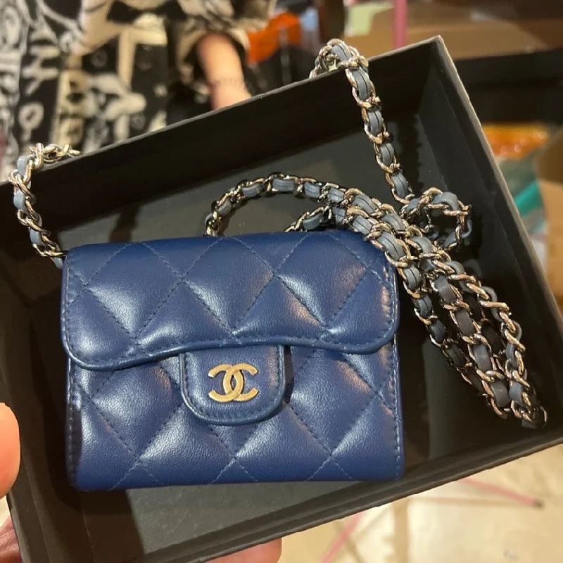 Chanel All - Match Handbag for Versatile StylingChanel Blue Wallet on Chain Bag