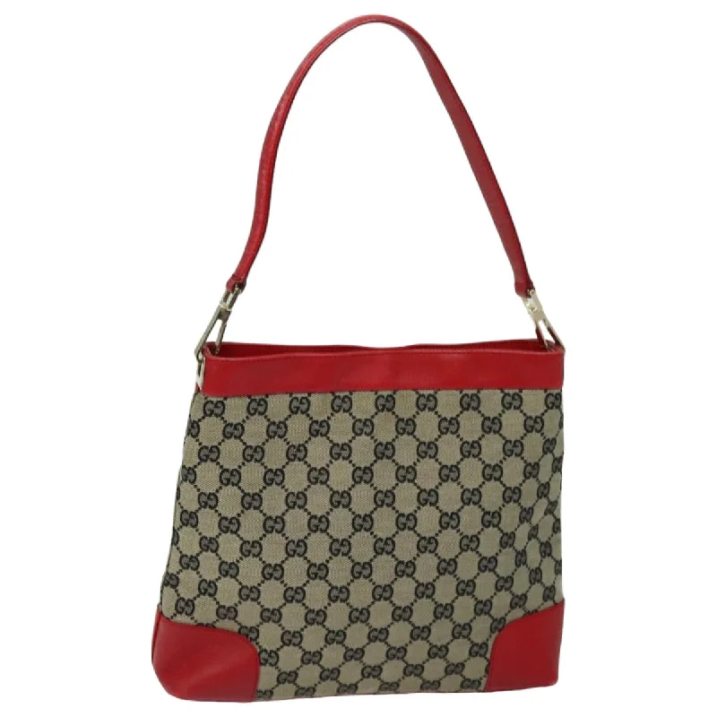 Women Gucci Sylvie bags with a monogram - embossed leatherGUCCI GG Canvas Shoulder Bag Beige Red 001 4231 ep4806