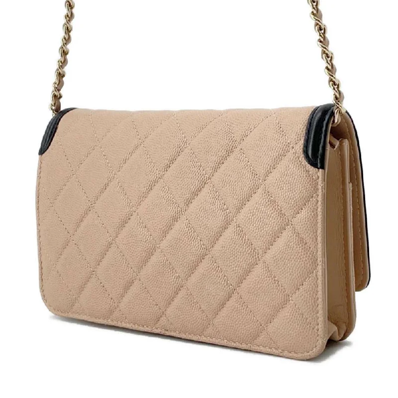 Chanel bags with classic and elegant designsCHANEL CCFiligree Chain Wallet Beige/Black A84451 Caviar Leather