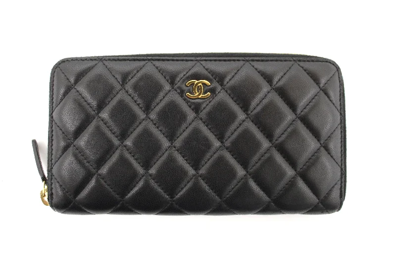 Chanel bags that pair perfectly with any outfitChanel Black Quilted Lambskin Leather Large Gusset Zip Around Wallet