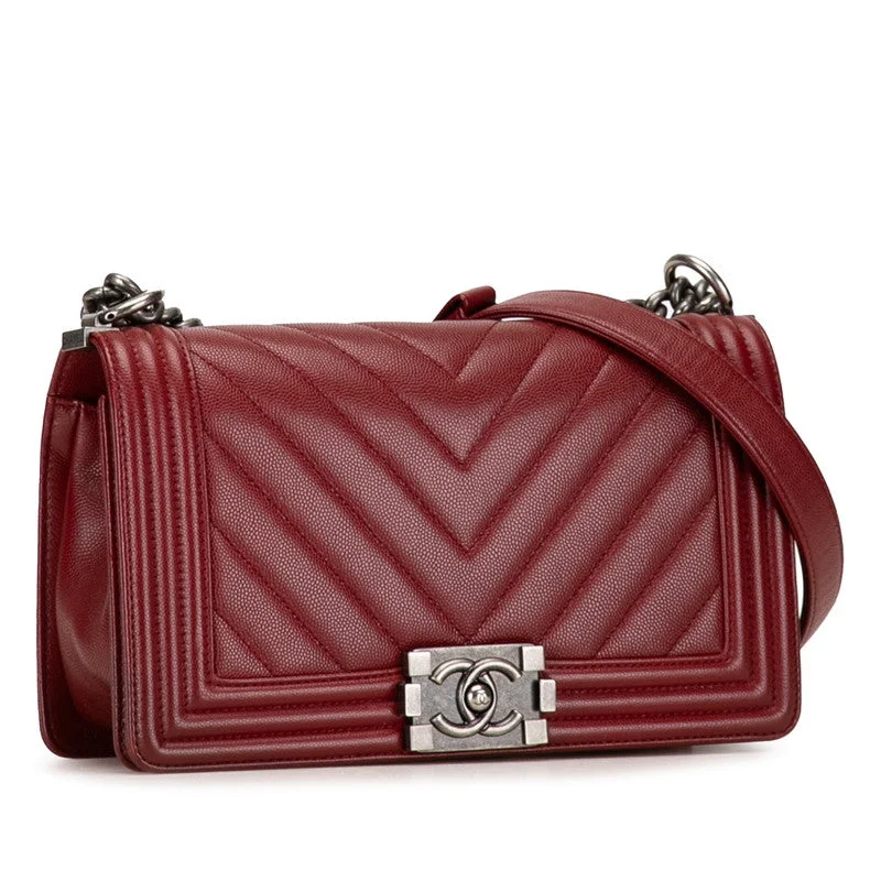 Chanel bags as wedding day accessoriesChanel Boy Chanel 25 V Stitch Chain Shoulder Bag Wine Red Caviar S  Chanel