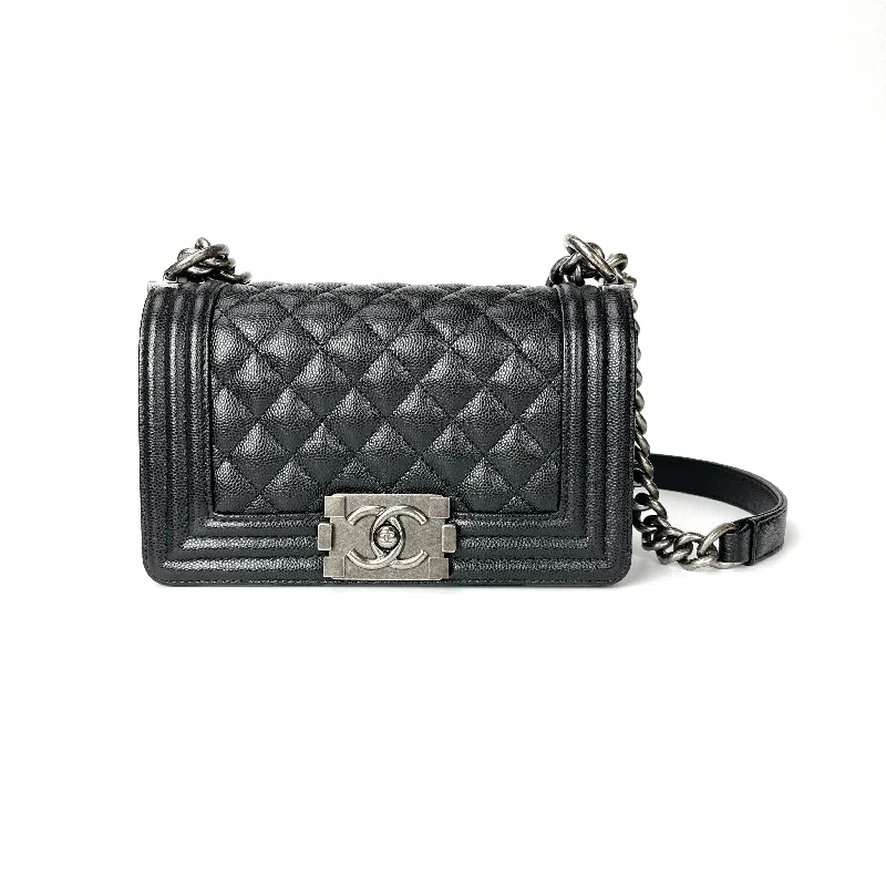 Chanel bags in luxury boutiques worldwideSmall Boy in quilted Caviar with RHW